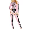 Body Squelette Rose Avec Jambières -Halloween Soldes body squelette rose avec jambieres mw 204047 1