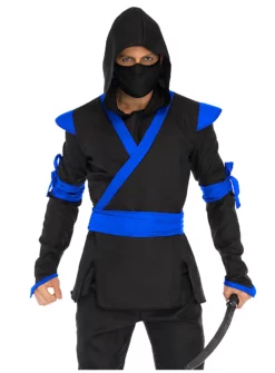 Costume De Combattant Ninja Bleu 7 Costume De Combattant Ninja Bleu -Halloween Soldes costume de combattant ninja bleu mw 140186 3