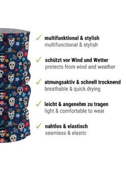 Écharpe Dia De Los Muertos 11 Écharpe Dia De Los Muertos -Halloween Soldes echarpe dia de los muertos 139860 4