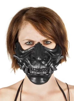 Masque De Samouraï En Résine Noir