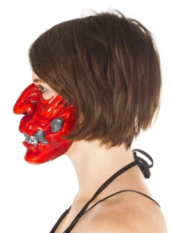 Masque De Samouraï En Résine Rouge -Halloween Soldes masque de samourai en resine rouge mw 136647 3