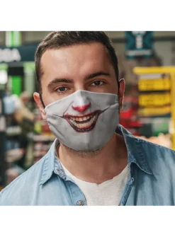 Masque En Tissu Clown De L'horreur -Halloween Soldes masque en tissu clown de lhorreur mw 139620 8 man