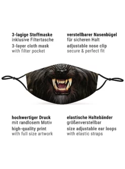 Masque En Tissu Loup-garou -Halloween Soldes masque en tissu loup garou mw 139615 4 features