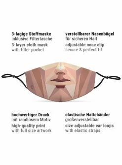 Masque En Tissu Polygon Visage -Halloween Soldes masque en tissu polygon visage mw 139557 4 features