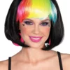 Perruque Arc-en-ciel à Frange Noire