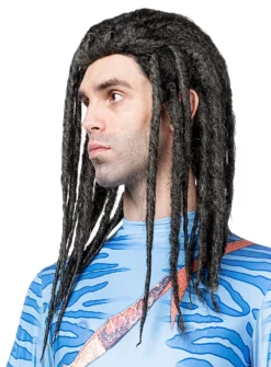 Perruque Bleue De Guerrier Tribal Ouverte -Halloween Soldes perruque bleue de guerrier tribal ouverte 142220 5