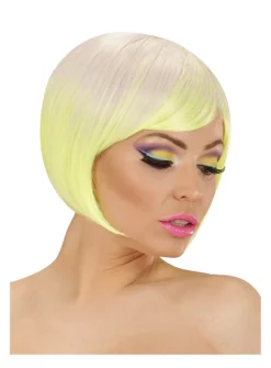 Perruque Femme Two-Tone Violet-jaune Fluo -Halloween Soldes perruque femme two tone violet jaune fluo mw 135362 2