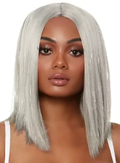 Perruque Long Bob Gris-argent