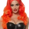 Perruque Ombre Cheveux Longs Rouge-orange -Halloween Soldes perruque ombre cheveux longs rouge orange 141784 1