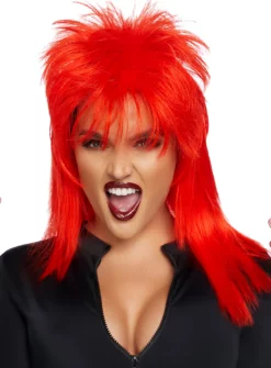 Perruque Rockstar Vokuhila Rouge