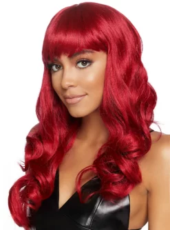 Perruque Rousse à Cheveux Longs Avec Frange